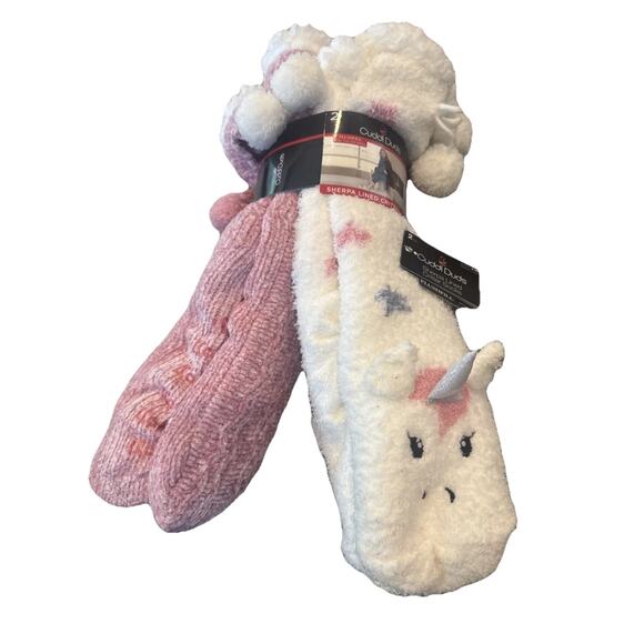 Cuddl Duds Accessories - Cuddl Duds Sherpa Lined Critter Socks, Womens Size 4-10 Unicorn And Pink New